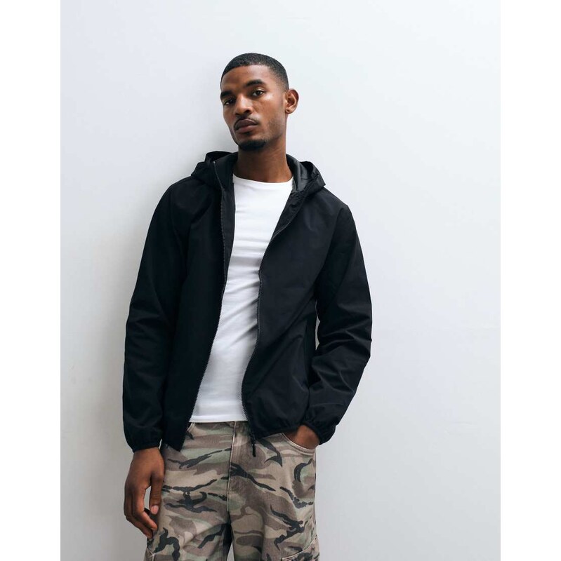 Jack & Jones windbreaker jacket in black