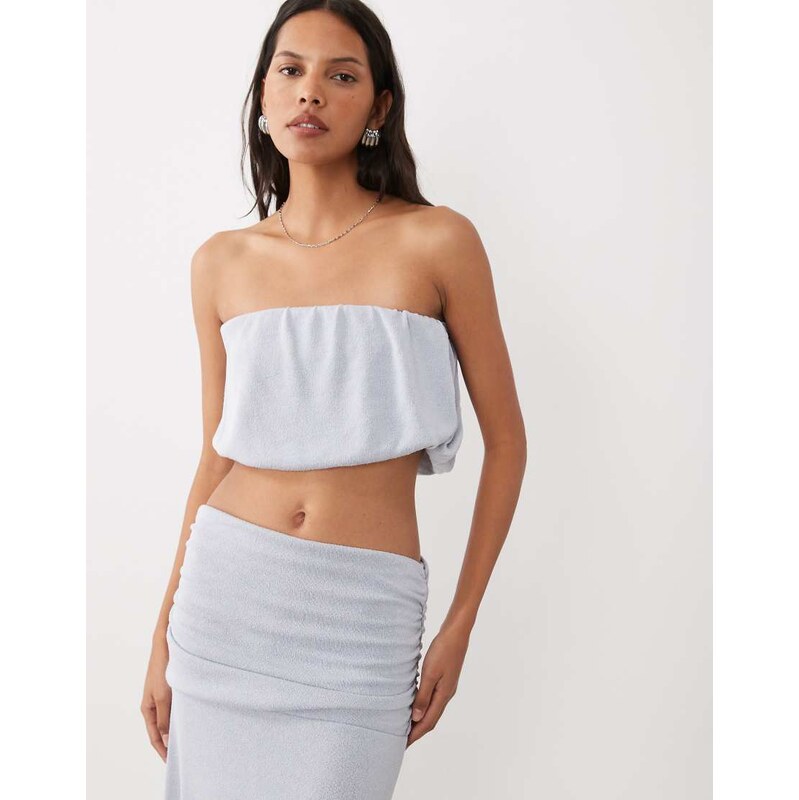 ASOS DESIGN cami square neck bubble top co-ord in blue