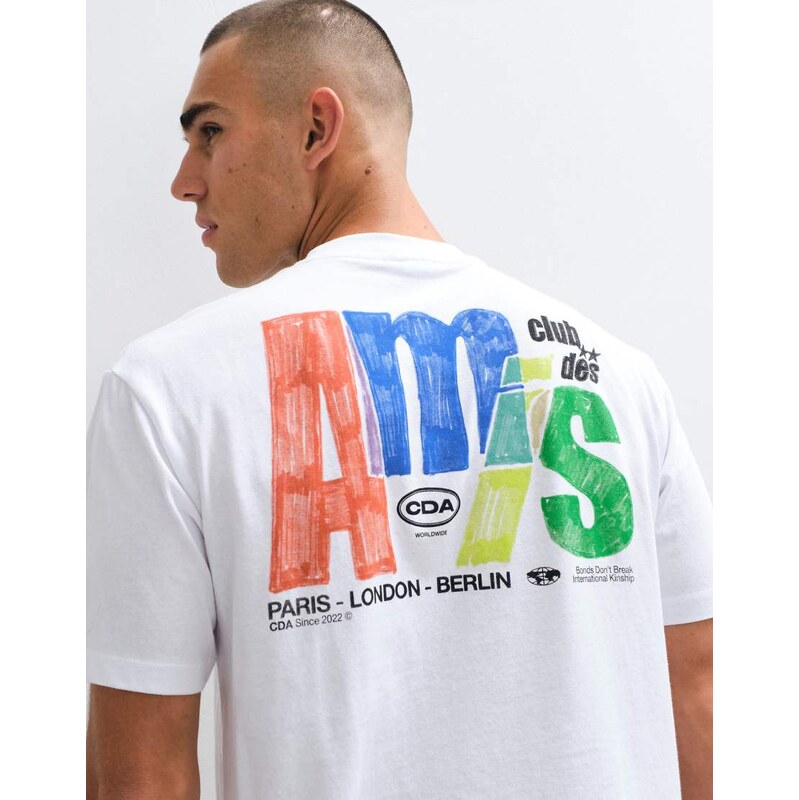 ASOS DESIGN relaxed graphic t-shirt with Amis backprint-White