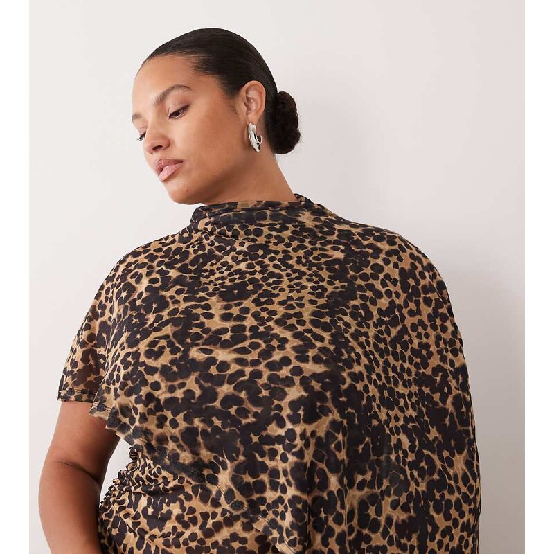 ASOS Curve ASOS DESIGN Curve sheer mesh asymmetric cape shoulder