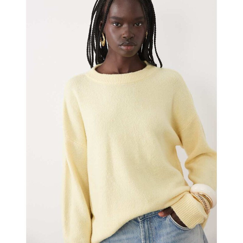 Vila o-neck knitted jumper in yellow