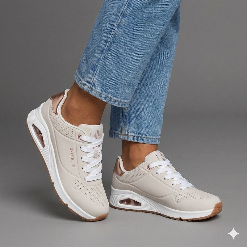 Skechers uno gen1 - shimmer away NATURAL