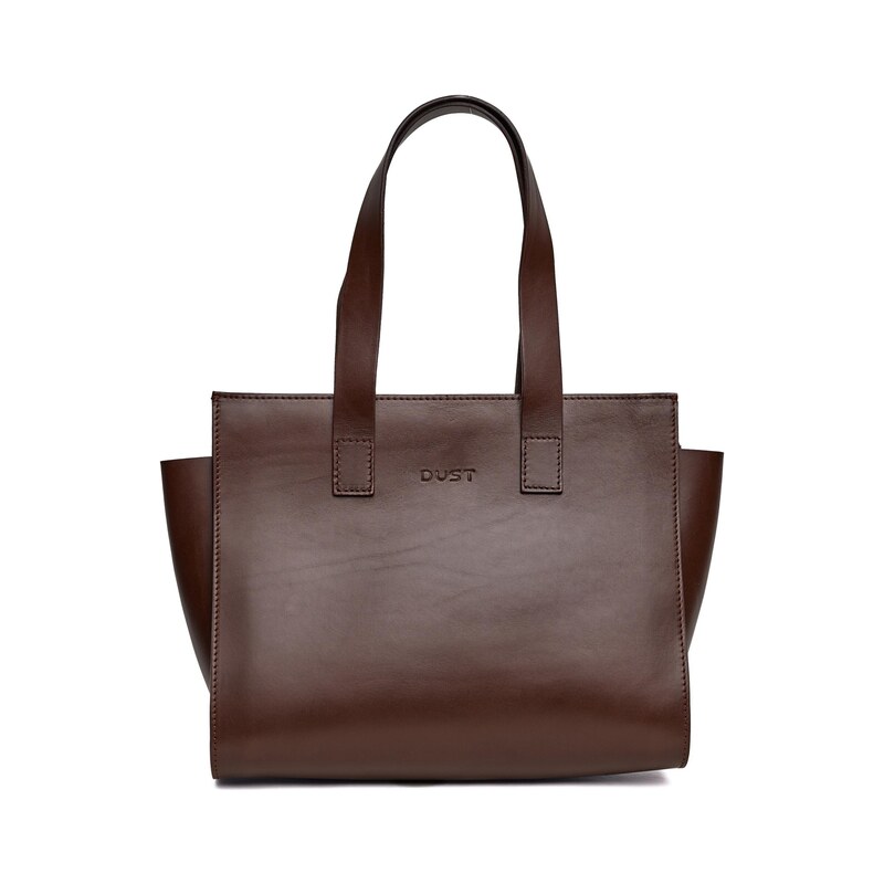 THE DUST COMPANY Nákupní taška Leather Tote Dark Brown Aspen