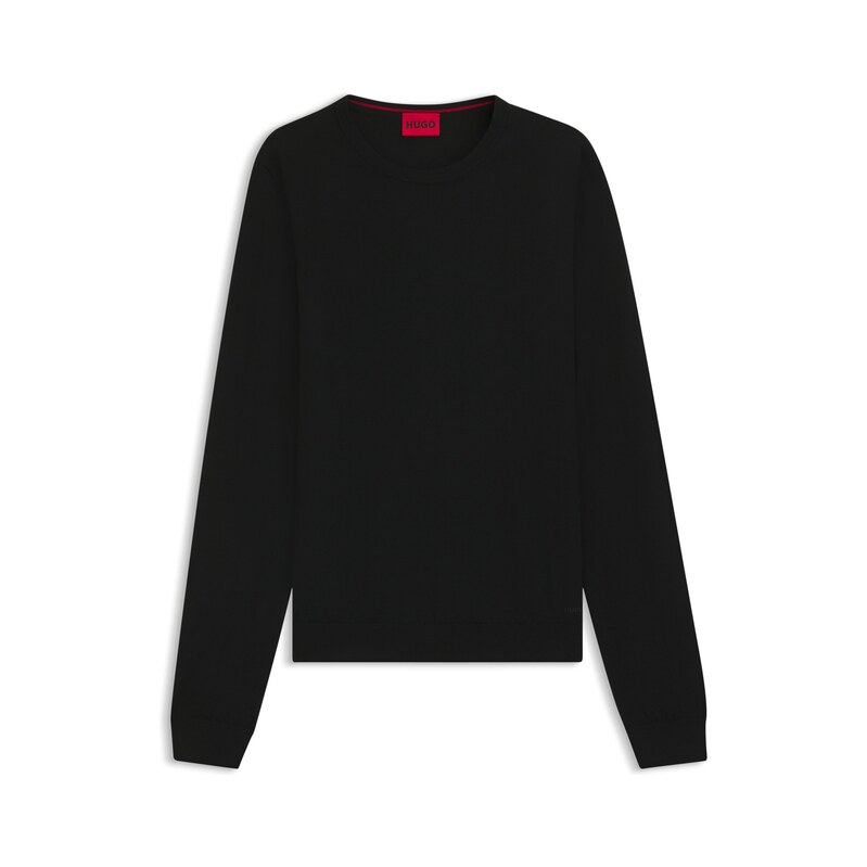 HUGO Merino-wool sweater with embroidered logo