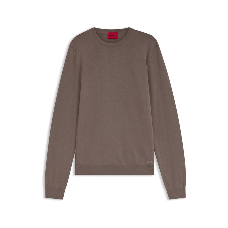 HUGO Merino-wool sweater with embroidered logo