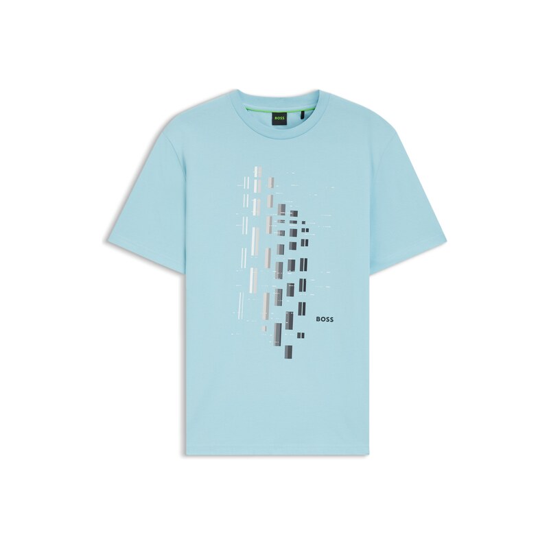 BOSS Stretch-cotton T-shirt with geometric print