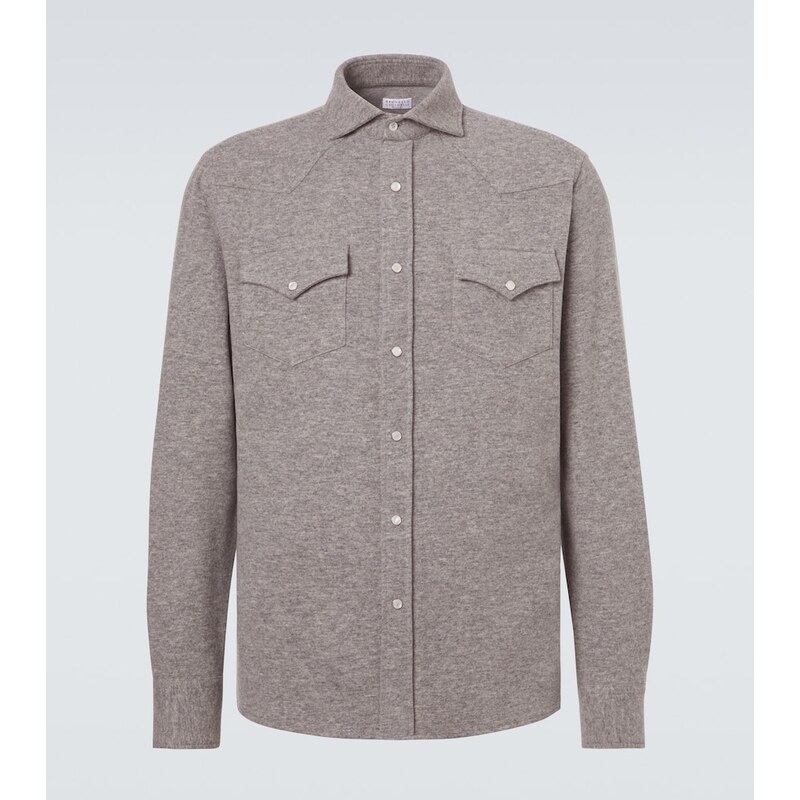 Brunello Cucinelli Cashmere and cotton-blend shirt