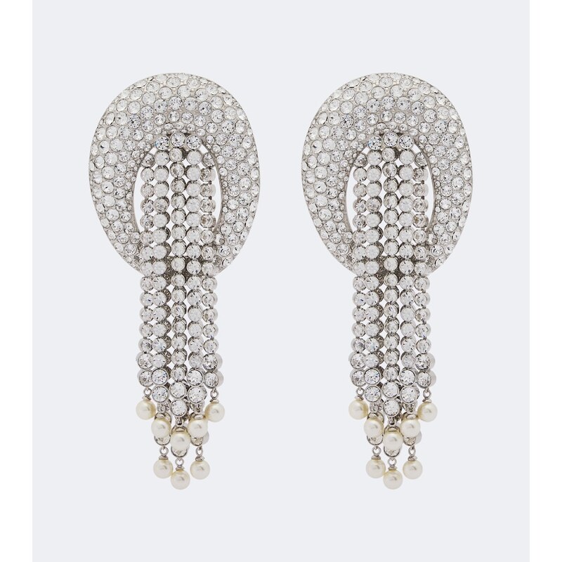 Valentino Garavani Crystal-embellished faux pearl clip-on