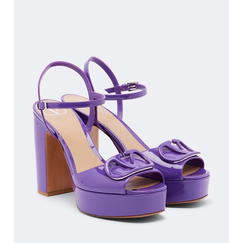 Valentino Garavani VLogo patent leather platform sandals