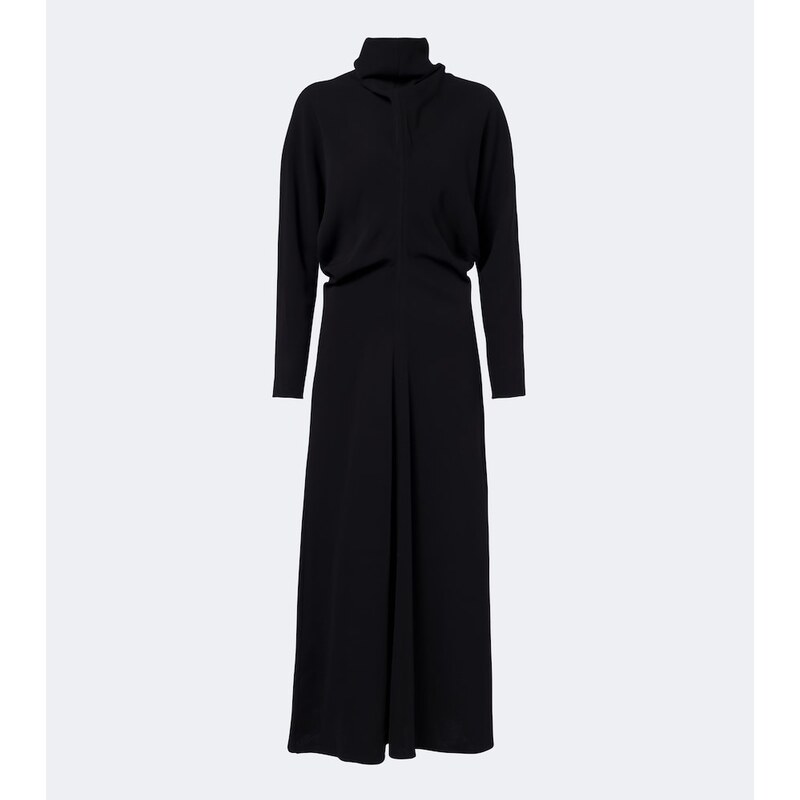Toteme Draped turtleneck cady midi dress