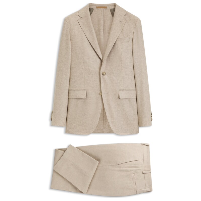 BOSS Slim-fit Italian cashmere suit with micro pattern