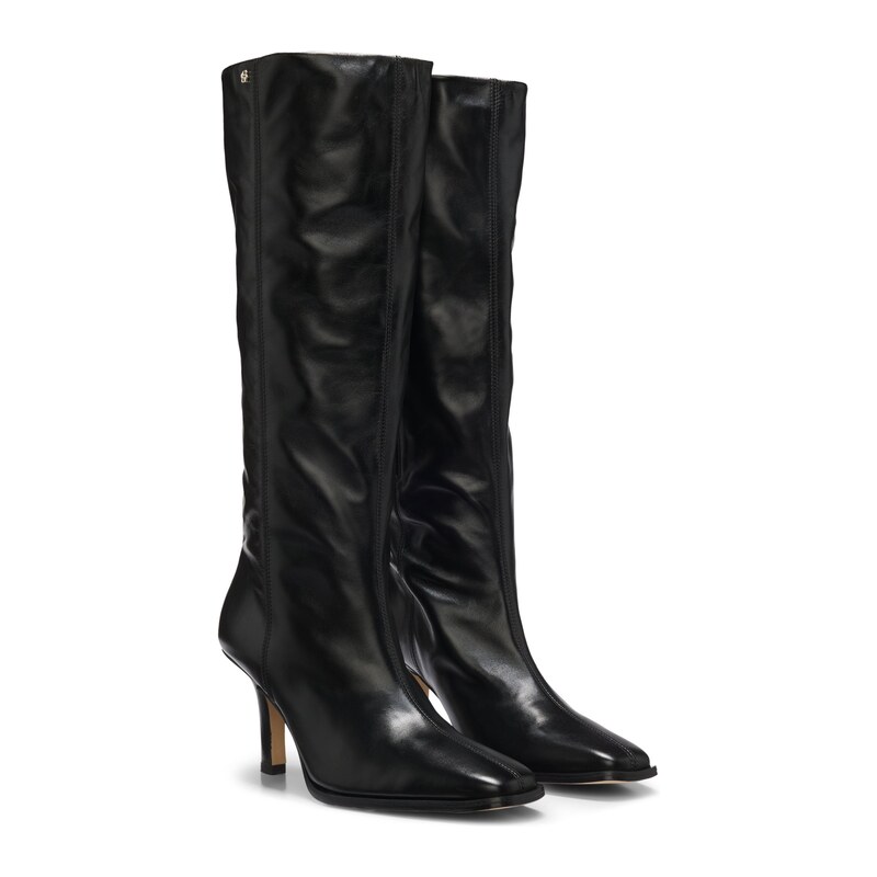 BOSS Knee-high boots in leather with squared toe
