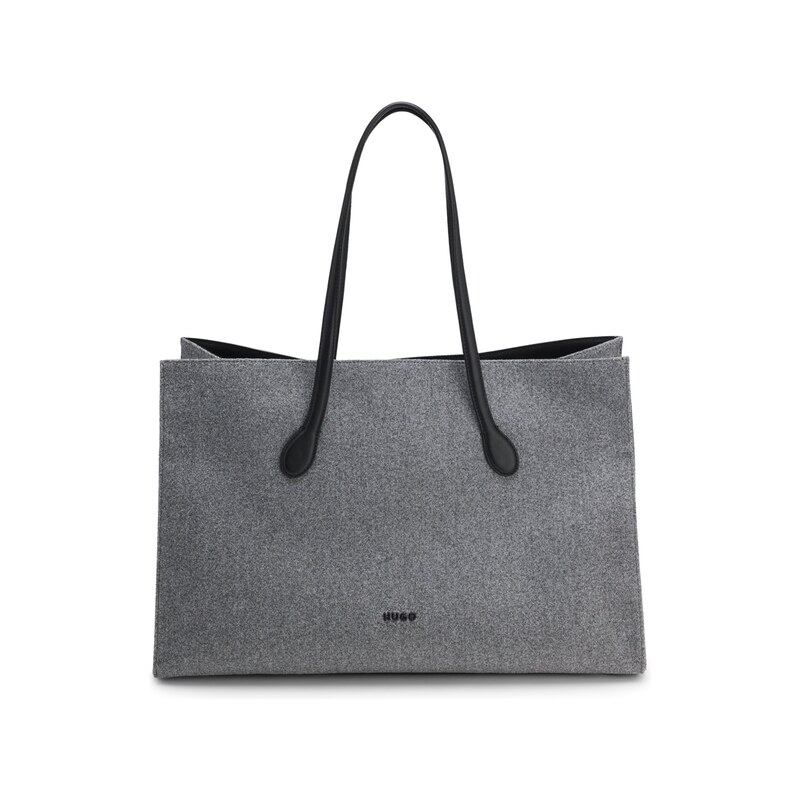 HUGO Tote bag with black enamelled logo detail