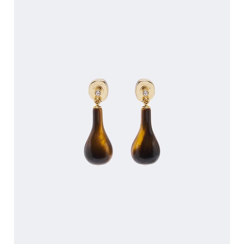 Toteme Tigers Eye Swarovski-embellished drop earrings
