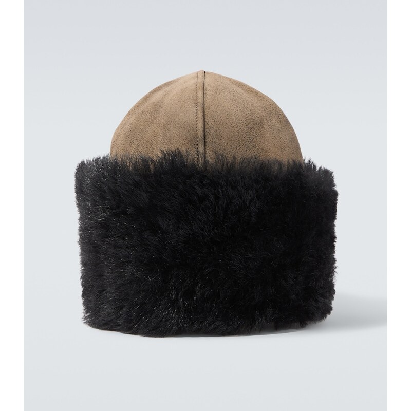 Our Legacy Blizzard leather and shearling hat