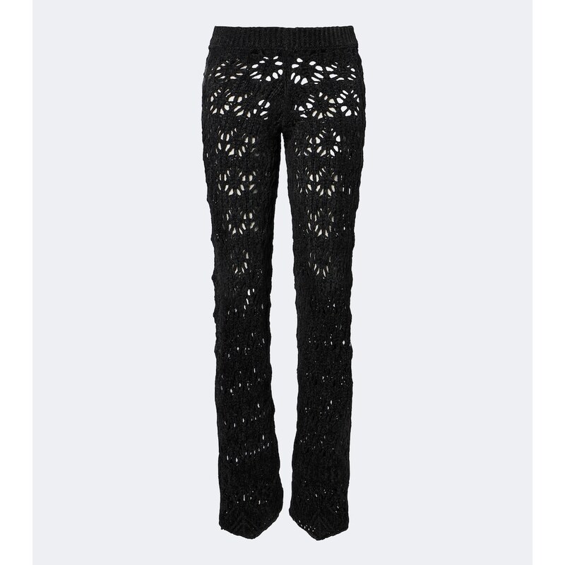 Alanui Time To Shine open-knit wide-leg pants