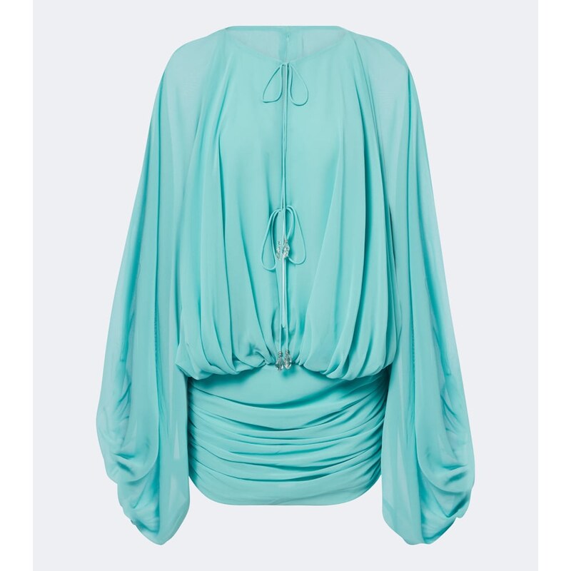 De La Vali Eulalia gathered chiffon minidress