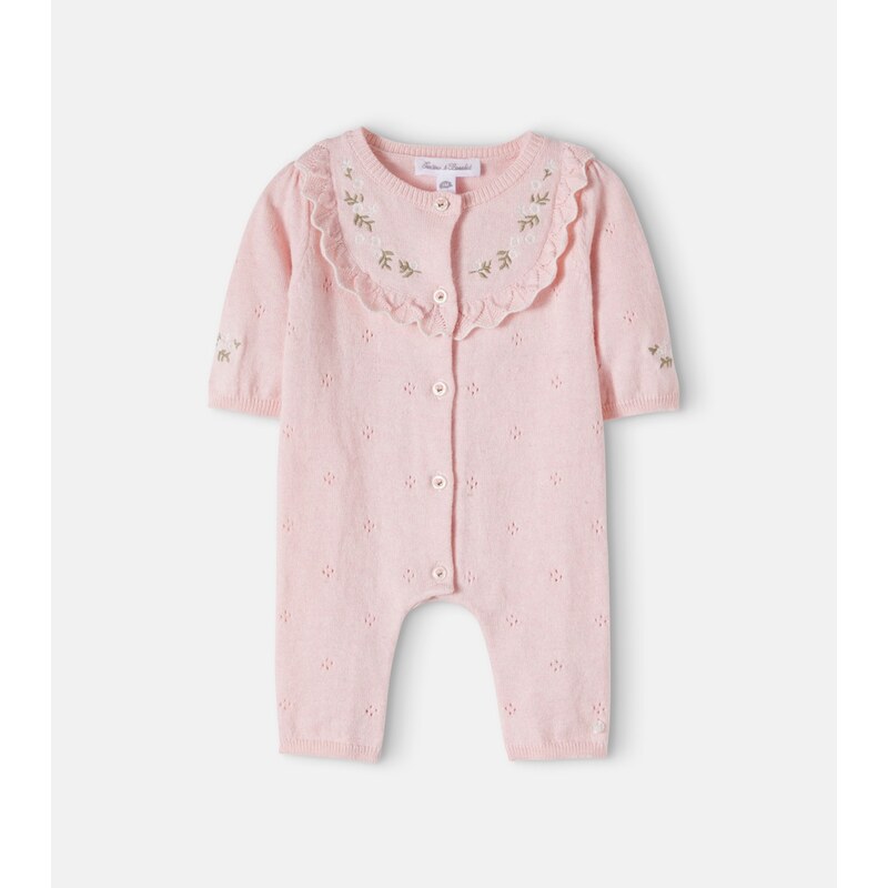 Tartine et Chocolat Baby pointelle cotton and cashmere onesie