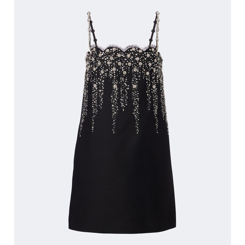 Valentino Crepe Couture crystal-embellished minidress