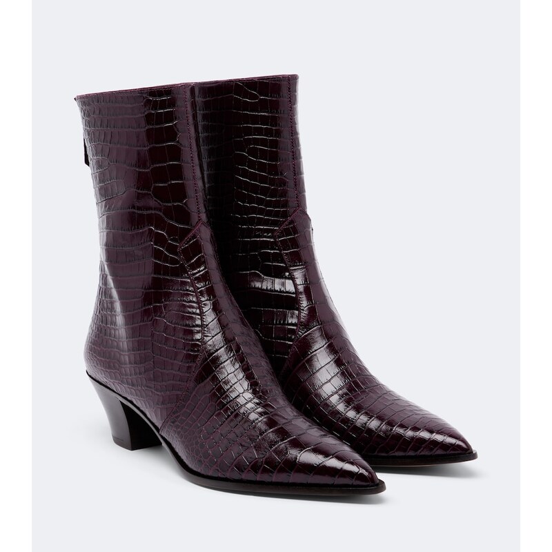 Aquazzura Brunswick croc-effect leather ankle boots