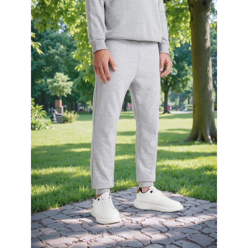 Sinsay - Tepláky slim jogger - šedá