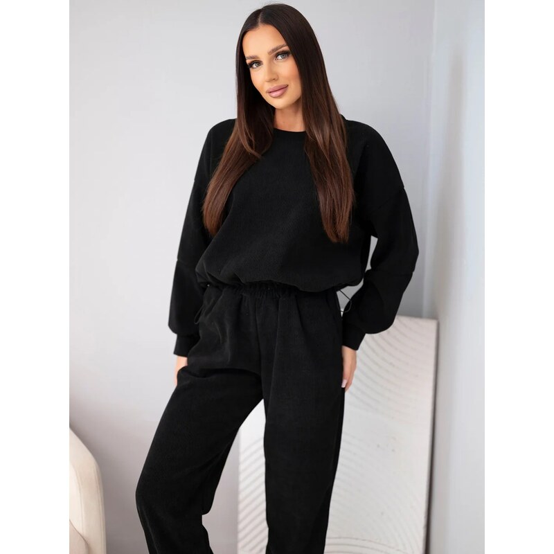 Kesi Włoski Kesi italský ribbed viskózový set s mikinou a