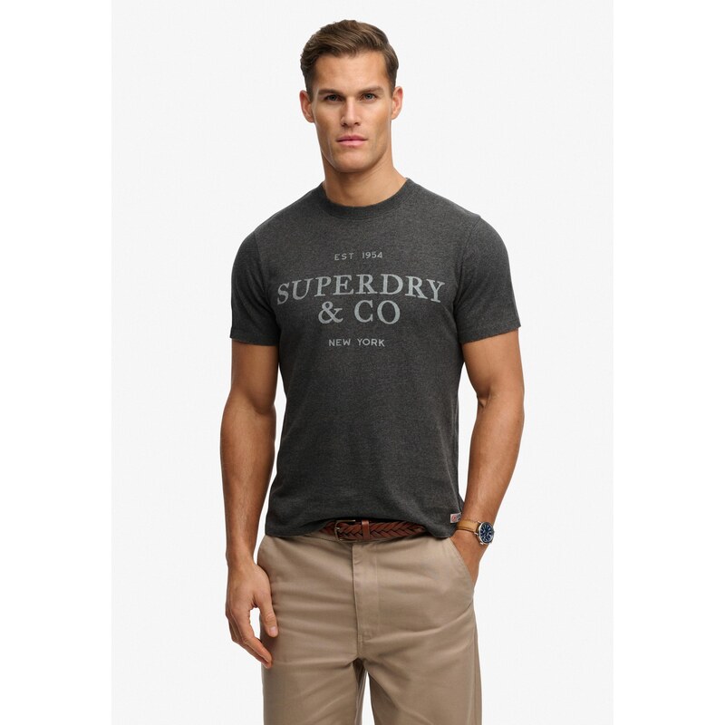 Superdry & Co Tričko 1954 Company šedá / antracitová