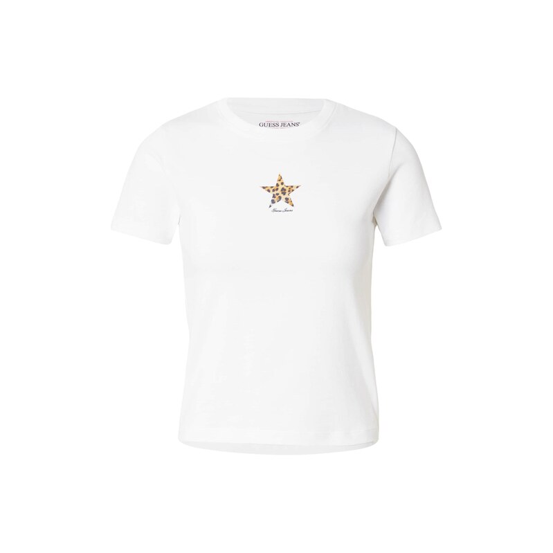 GUESS JEANS Tričko CHEETAH STAR hnědá / černá / bílá