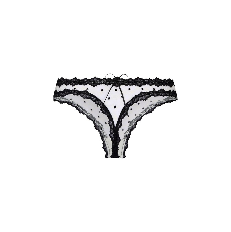 Hunkemöller Tanga černá / bílá
