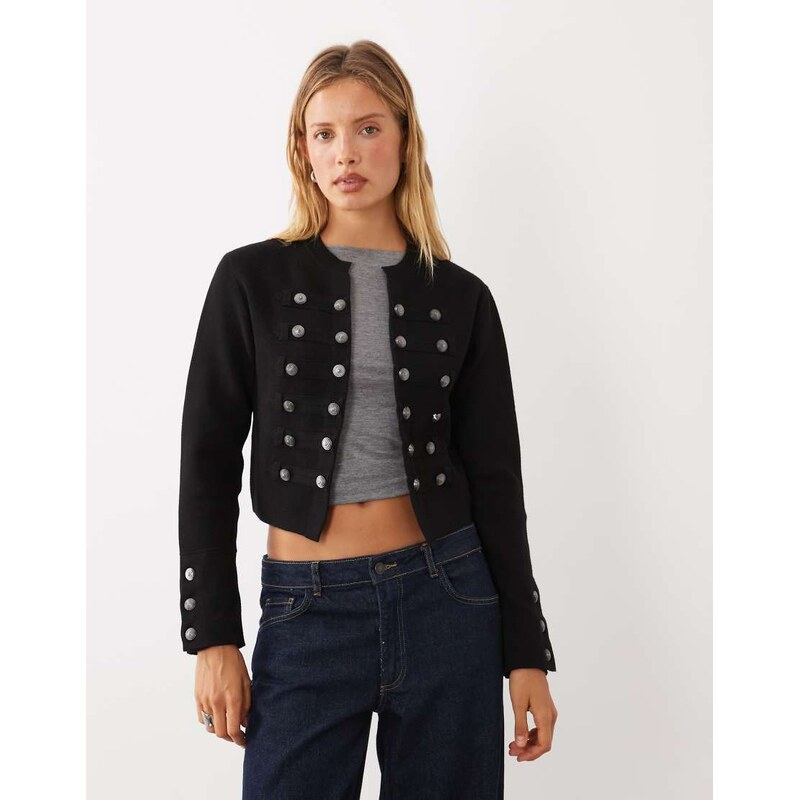 Mango military jacket in black