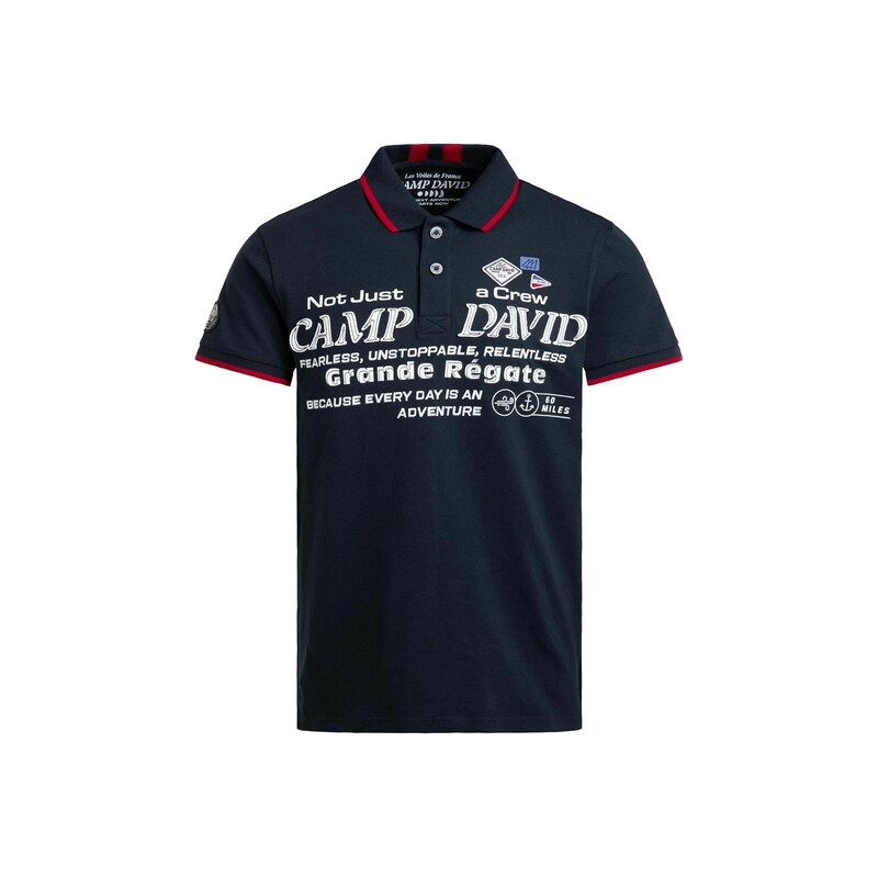 CAMP DAVID Tričko marine modrá / červená / bílá