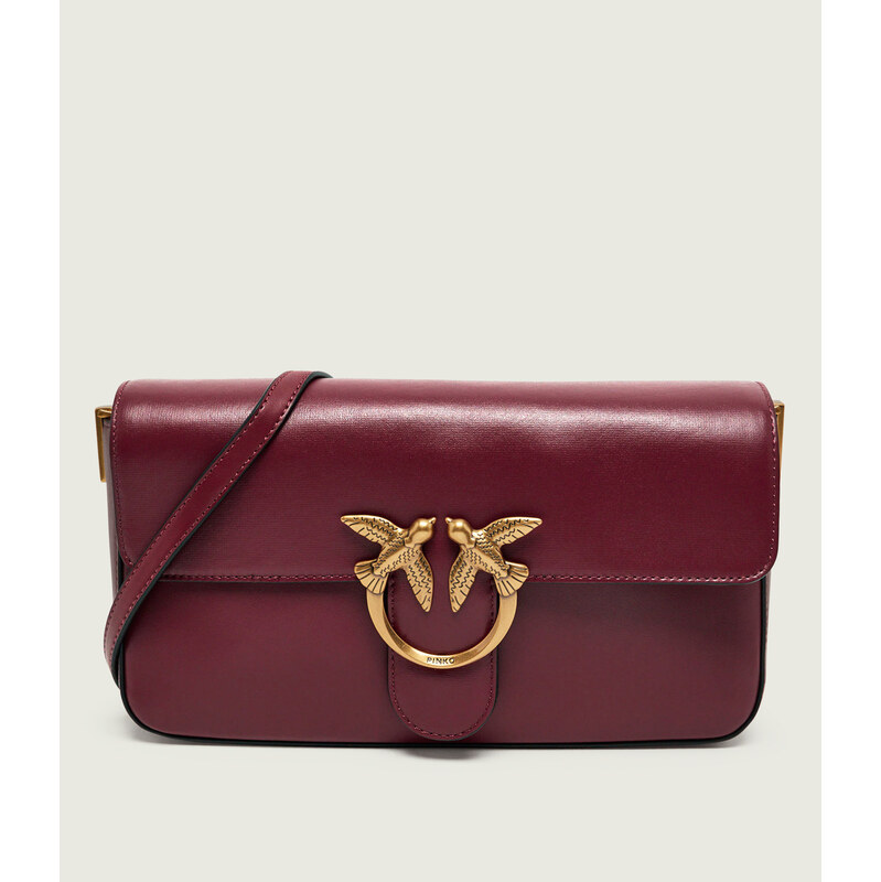 Pinko Kožená crossbody kabelka Love One Slouchy Classic