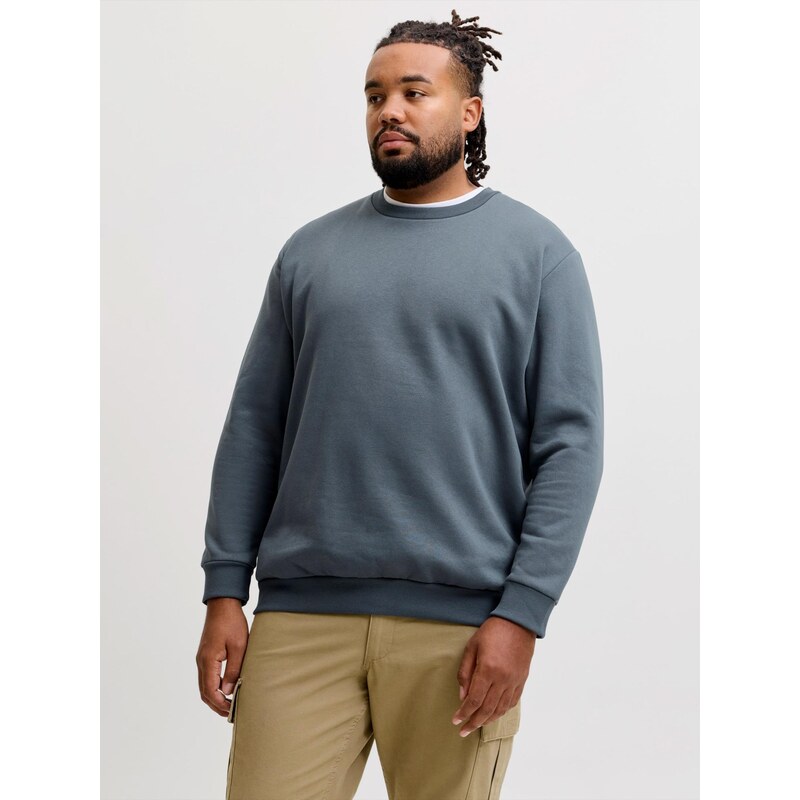 Jack & Jones Plus Mikina JJEBRADLEY čedičová šedá
