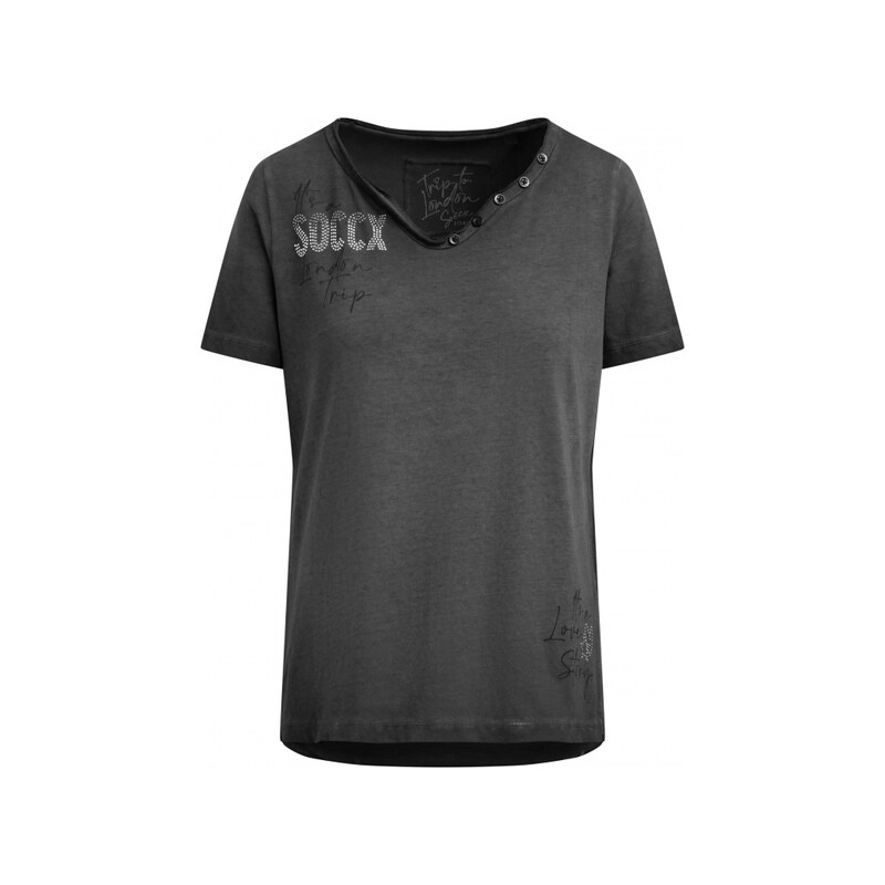 SOCCX Henley tričko ve vintage stylu s artworky