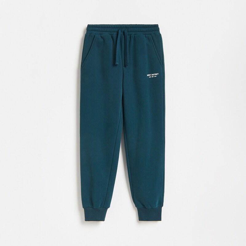 Reserved - Joggery s bavlnou - tmavě tyrkysová