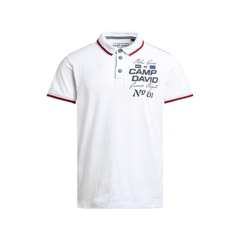 CAMP DAVID Polo tričko s artworky a specialnimi detaily
