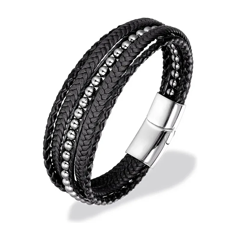 Impress Jewelry Pánský kombinovaný náramek Five Strands Hematit