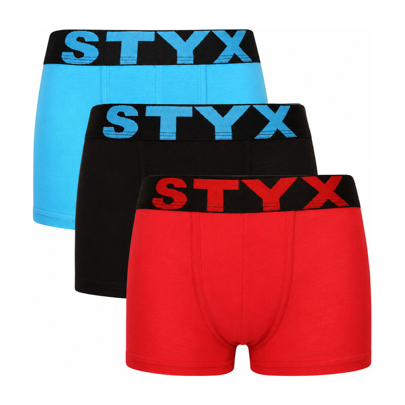 3PACK dětské boxerky Styx sportovní guma vícebarevné (3GJ09149)