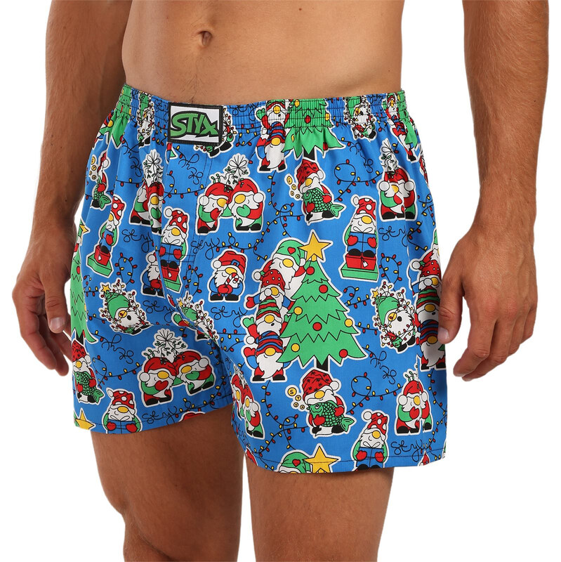 Pánské trenky Styx art klasická guma Vánoce skřítci (A1959)