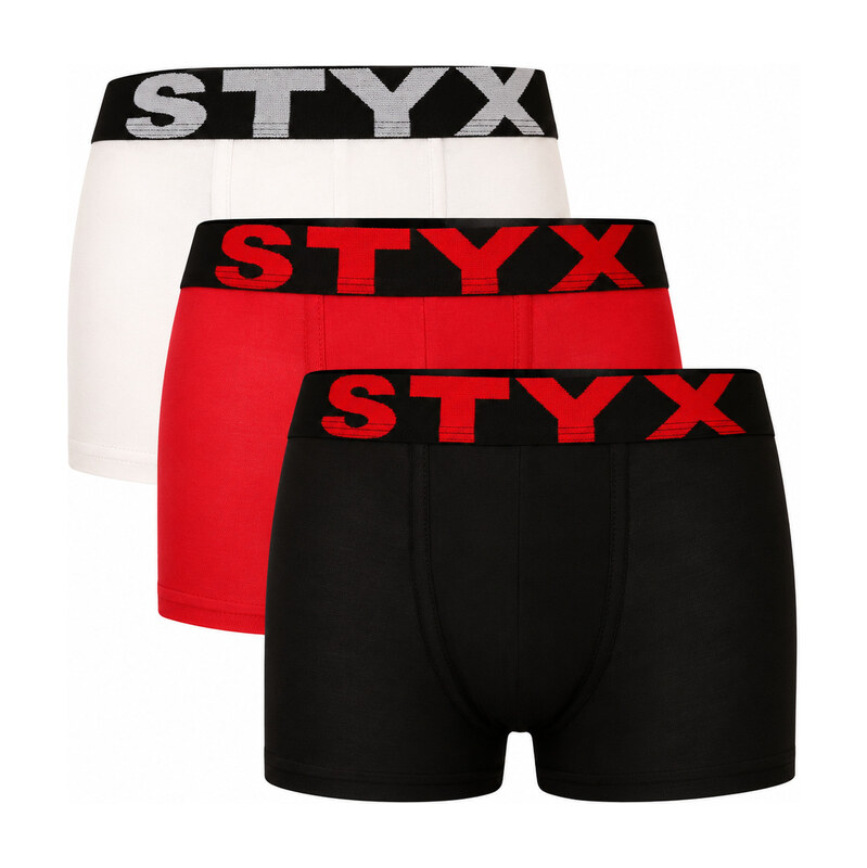 3PACK dětské boxerky Styx sportovní guma vícebarevné (3GJ49014)