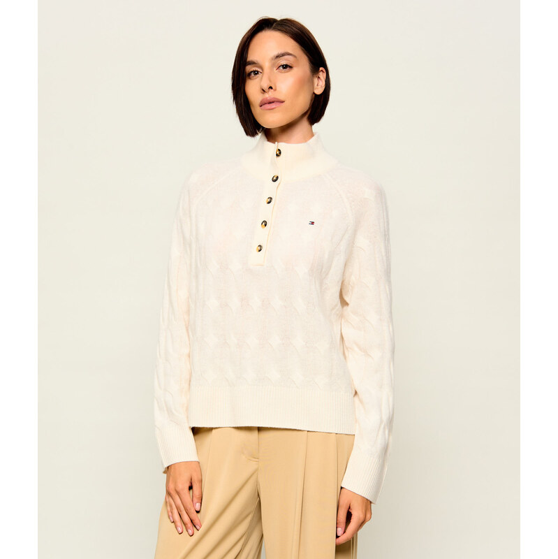 Tommy Hilfiger Vlněný polorolák Henley | Relaxed fit