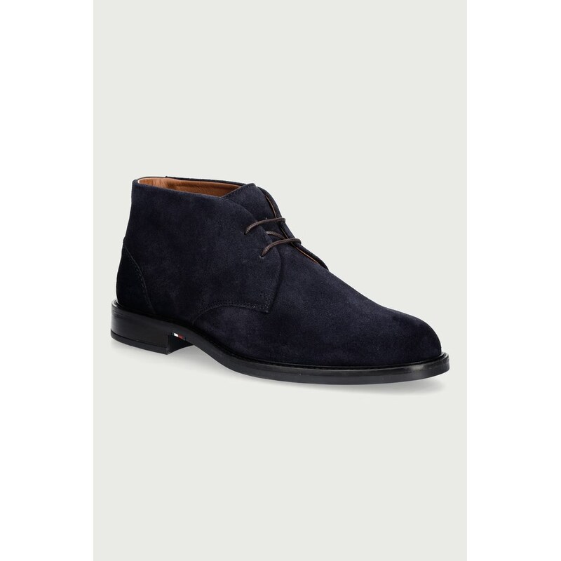 Tommy Hilfiger boty pánské semišové CORPORATE DRESSY SUEDE LACE