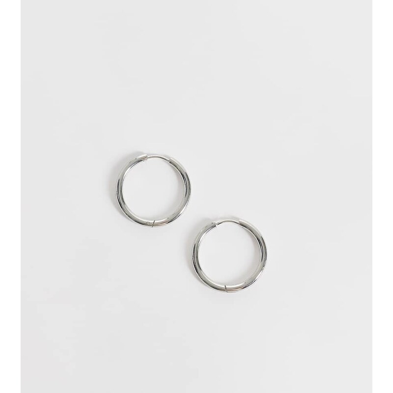 Lost Souls 20mm thick hoop earrings in stainless steel-Silver