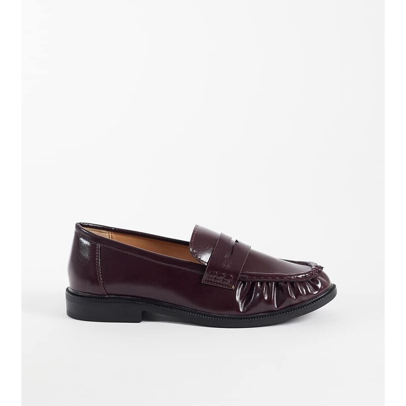 SEQWL Wide Fit Cadilliac penny loafers in cherry-Red