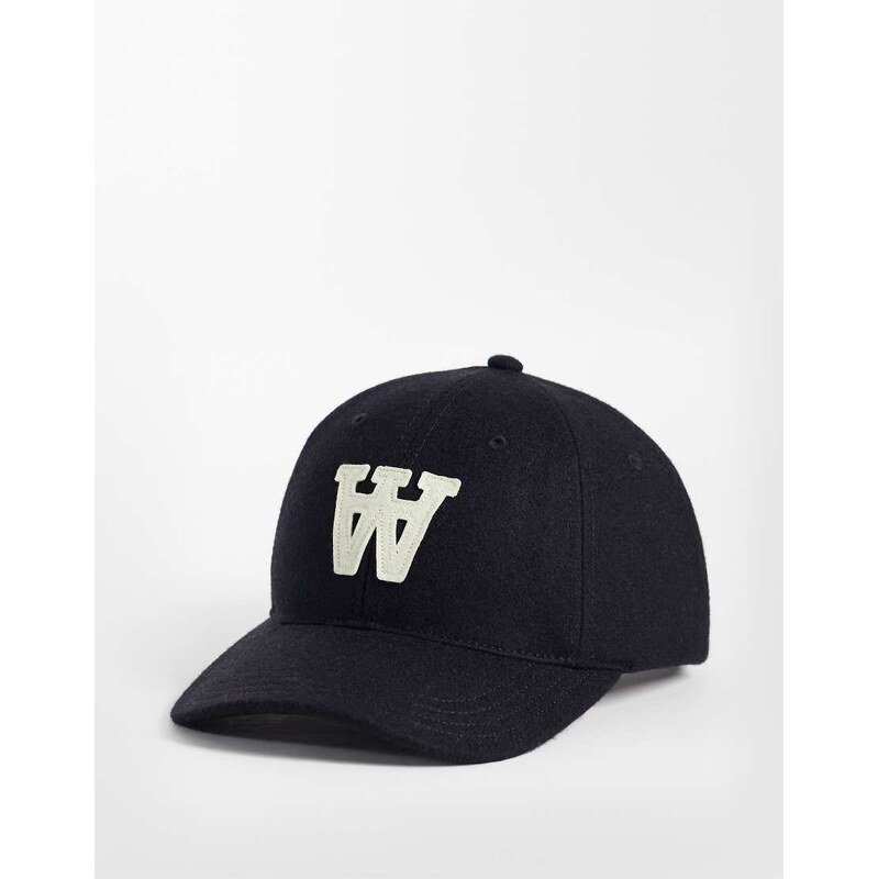 Double A By Wood Wood 100% wool-rich felt patch logo cap in