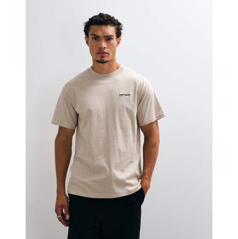 Carhartt WIP Script Embroidery logo t-shirt in natural-Neutral