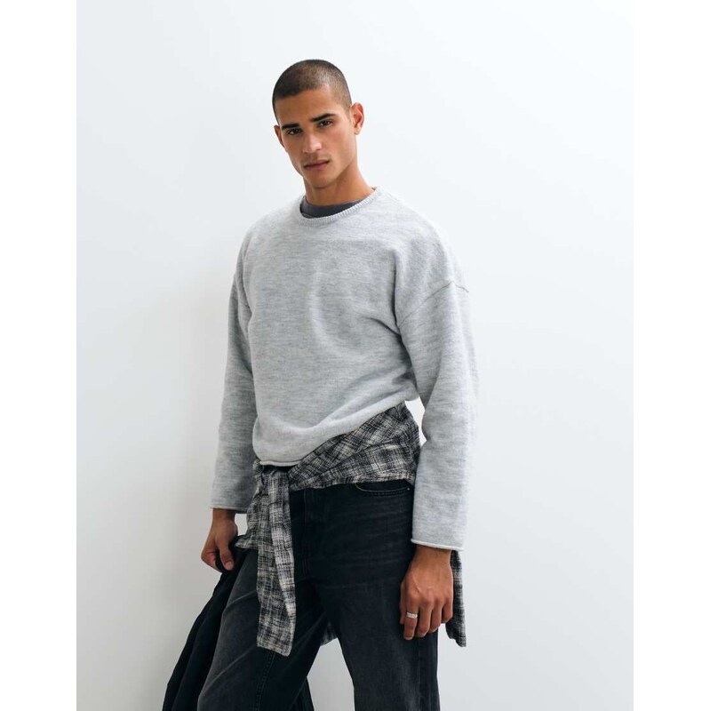 Weekday boxy fit jumper in grey melange