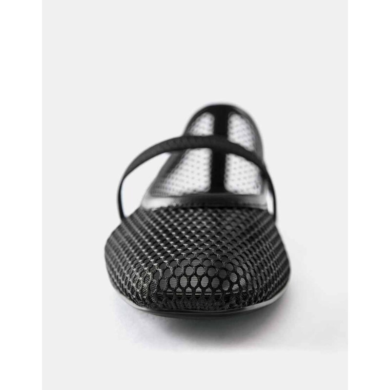 Pull&Bear Mesh ballet flats in black