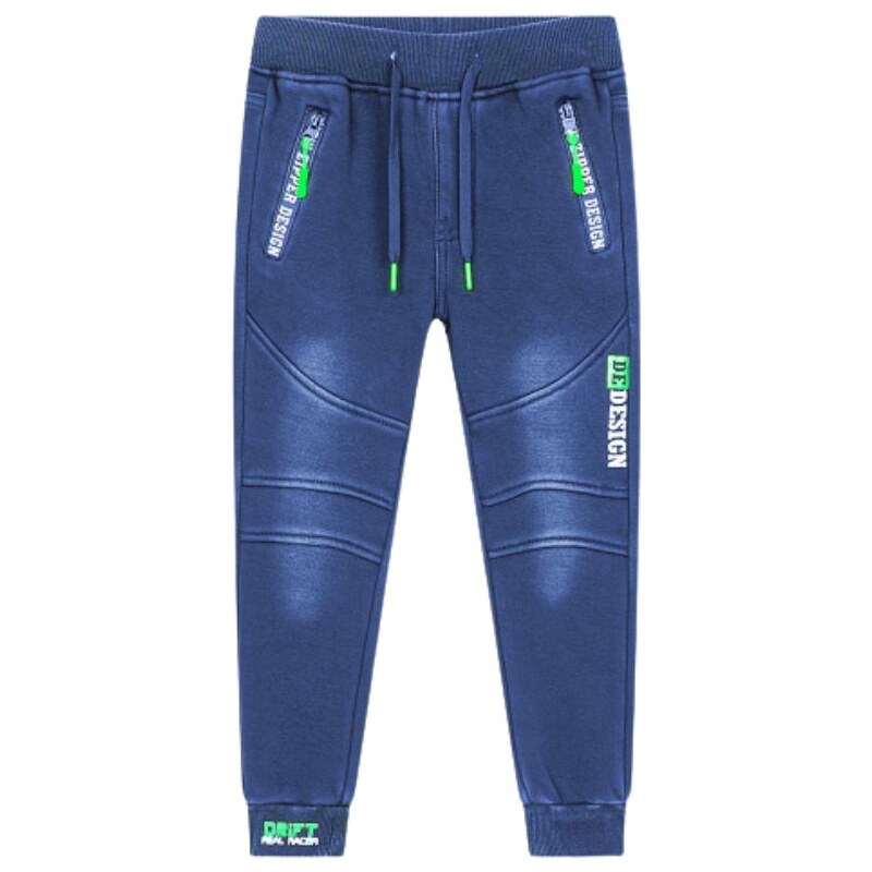 KUGO Chlapecké zateplené riflové tepláky modré CK0926