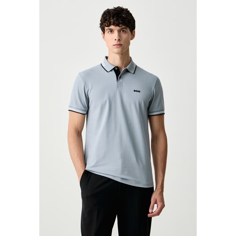 BOSS Green polo pánské s bavlnou Paul